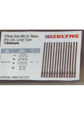 150MM UZUN BİTS UÇ TAKIM (13PARÇA)